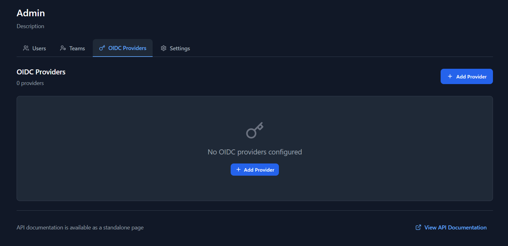 Admin OIDC Providers Tab